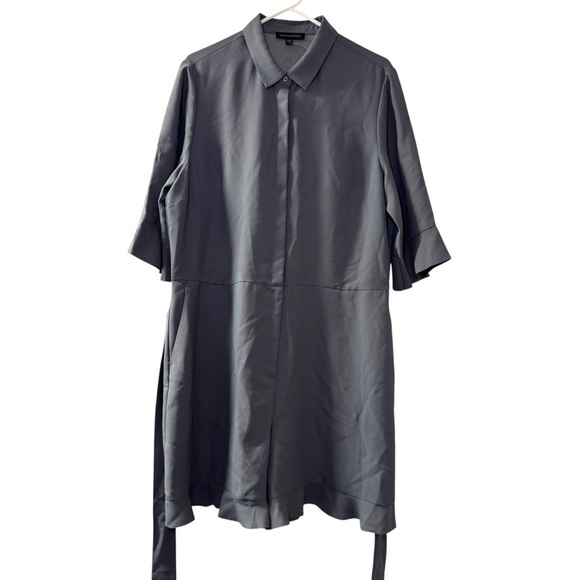 Banana Republic Pants - NWT BANANA REPUBLIC Flutter Sleeve Ruffle Trim Romper Shorts Gray Womens Sz 16